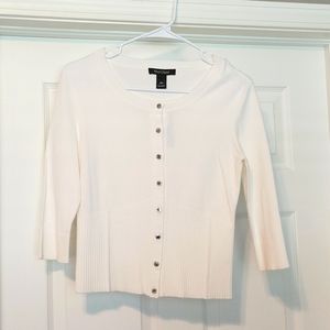White House Black Market White Cardigan Size XS
